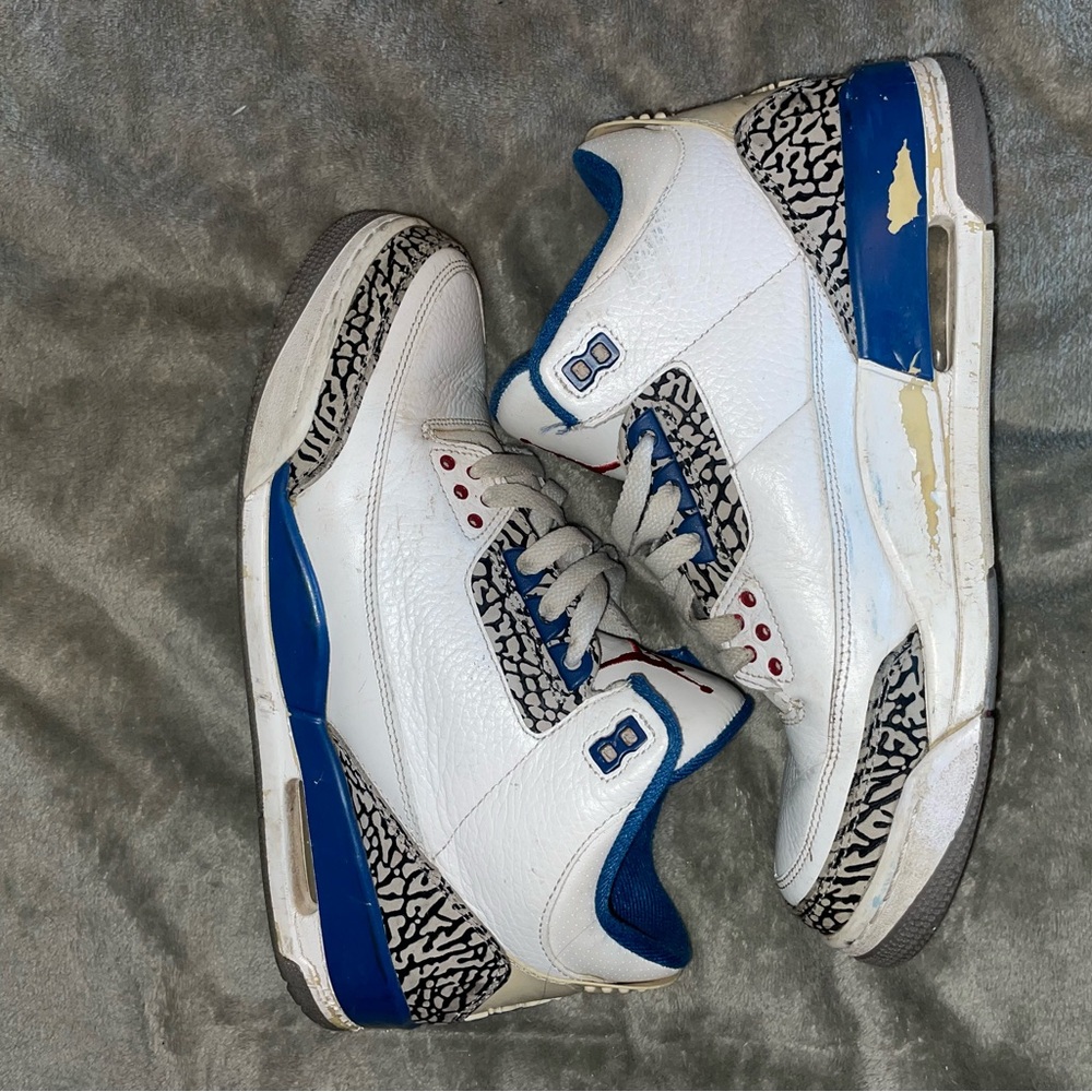 White and Blue Sneakers with Elephant Print